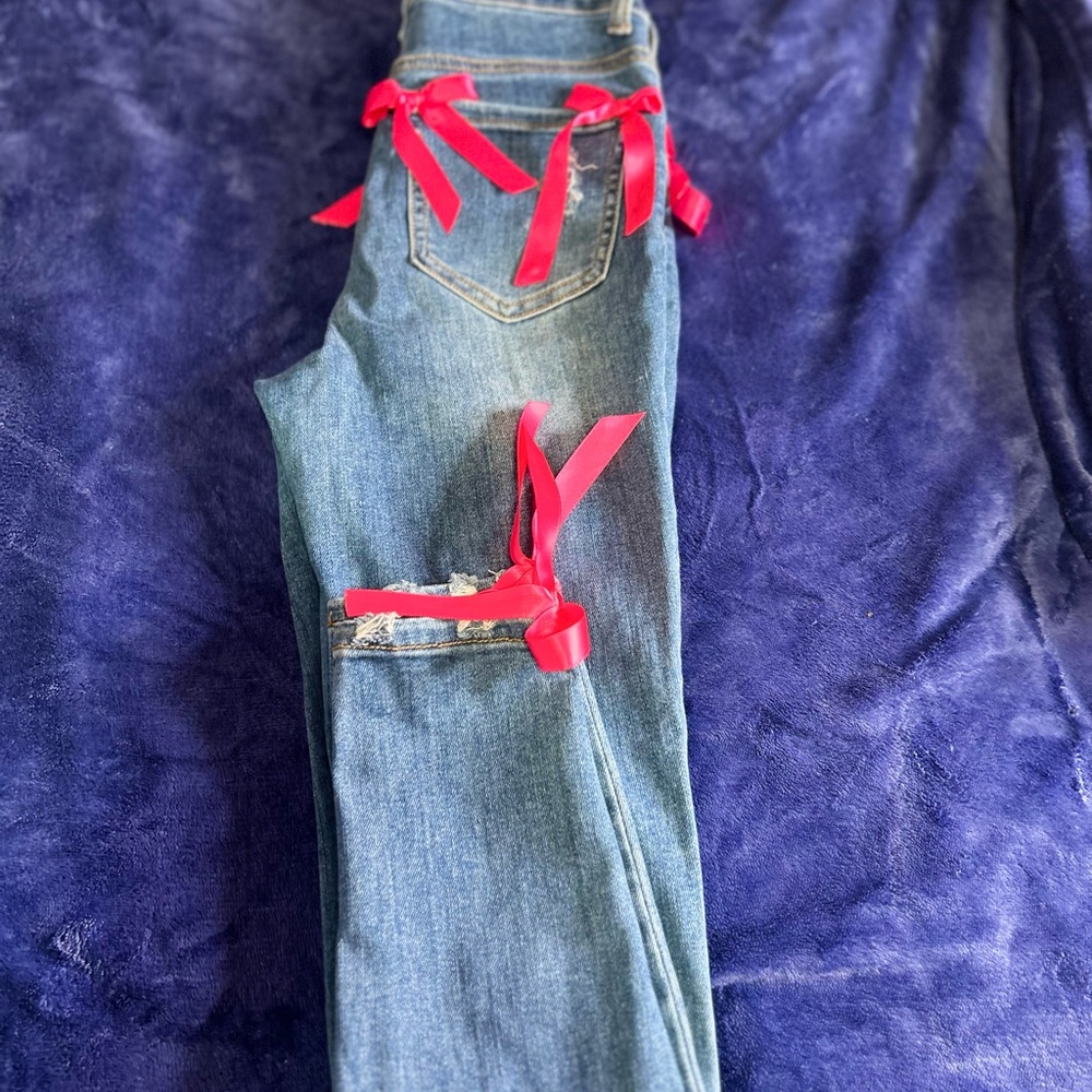 Blue Jeans with Red Accents